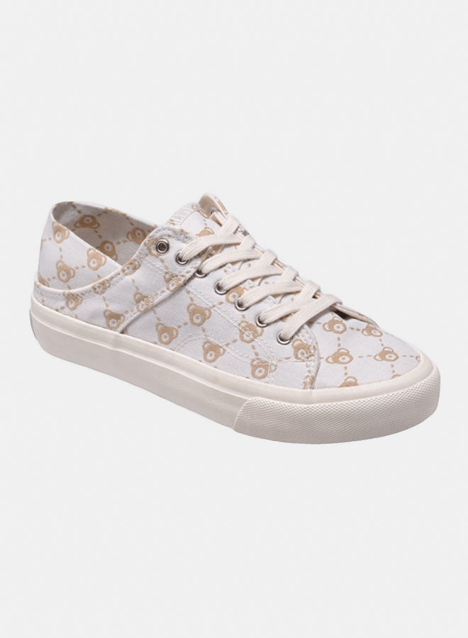 TTWN Bear TTWN Low Top Apricot Canvas Big Eared Bear Pattern Shoes - Image 1